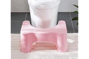 SEVEN4-UK Squatting Toilet Stool 7 inch Non-Slip Bathroom Step Stool Relieves Constipation, Bloating,Aligns the Colon for Faster, Easier Relief,Proper Toilet Posture for Healthier Results (PINK)