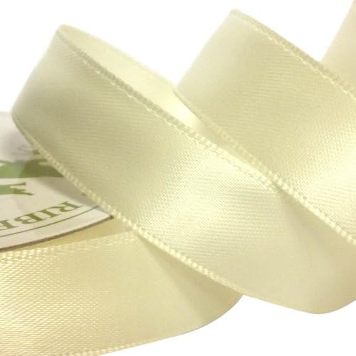 Three Kings 15 mm x 7 m Double Sided Satin Ribbon Roll, Ivory