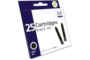 ANKER INTERNATIONAL 25 x Standard Sized Universal Black Fountain Pen Ink Cartridge Refills
