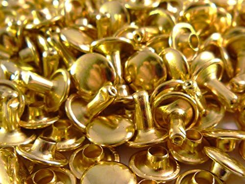 Double Cap Brass Rivets 9x8mm Two Piece Tubular Rivets Leather Craft Repair