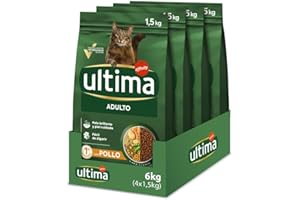 Ultima Adult Pollo, Comida seca para gatos, Pack de 4 x 1,5kg, Total 6kg