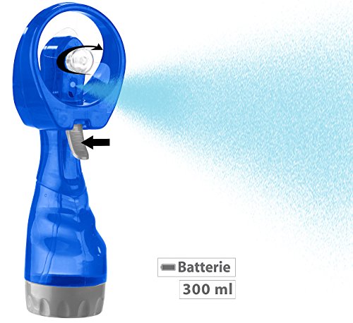 PEARL Hand-Ventilator mit Wassersprüher, 300 ml-Wassertank, Batteriebetrieb - 3