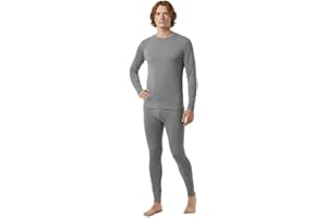 BestSale247 Męska bielizna termiczna z wełny merynosów, zestaw (koszula + spodnie), ciepła zimowa bielizna narciarska, wełna z merynosów