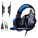 Produktbild KOTION EACH Pro Gaming Headset G2000 mit LED / Gaming Kopfhörer mit Mikrofon Laustärkeregelung für Laptop / PC / Mac / in orange schwarz