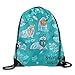 Produktbild NGDUTZ Hipster Walruses with Beards and Tattoos Drawstring Backpack Travel Bag Gym Outdoor Sports Portable Drawstring Beam Port Backpack for Girl Boys Woman Female