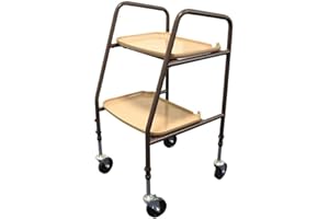 NRS Healthcare N85146 S ergonomischer Rollwagen/Tischwagen mit 2 Tabletts - flach verpackt