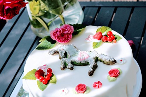 XXL großer Einhorn Plätzchen Ausstecher 16 cm Höhe Magic Punky Funky Unicorn BLAU umrandet Ausdrückhilfe durch weichen Kunststoff / Edelstahl - 4