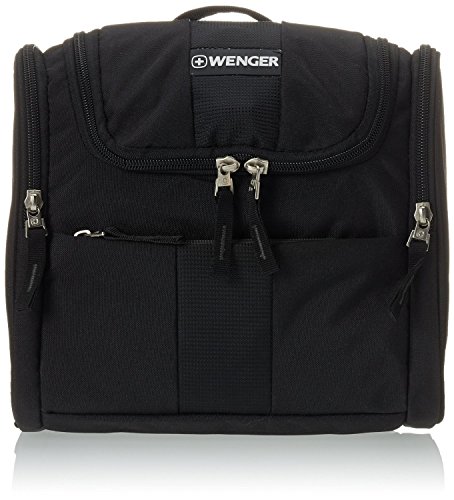 WENGER® Premium Kulturbeutel mit Aufhängevorrichtung für Damen und Herren | Kosmetikbeutel Kulturtasche Kosmetiktasche Waschtasche zum Aufhängen mit Haken | Hängeorganizer Schwarz/Grau - 4