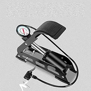 Kixre Single Barrel Steel Body Foot Pump for car | Air Pump for Motorcycle Car | High Pressure Foot Pump, Bike Motorbike Inflation Pump with Pressure Gauge, Indoor Foot Pedal Inflator