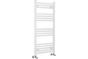 Warmehaus Contemporary Curved Bathroom Heated Towel Rail Radiator Rad 1000 x 500 - White