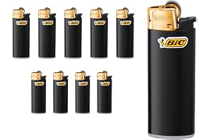 SUNMONDO Bic Feuerzeug Mini Schwarz/Gold J25 10Stück