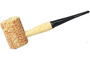 MUXIANG Tabakpfeifen aus Rosenholz, gebogene Pfeife mit Windkappe für VAUEN DR. Perl 9 mm Papierfilter, 10 Reinigungsgeschenke