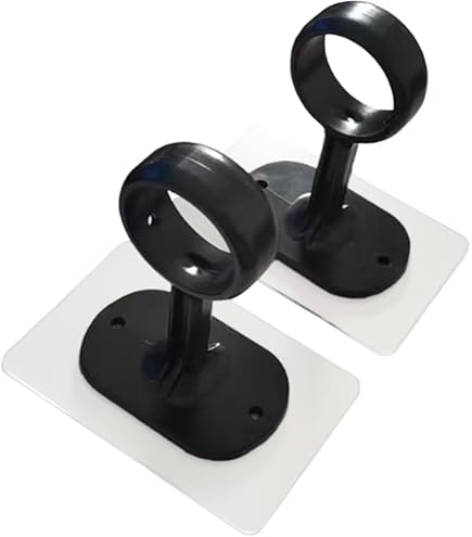 Tlilyy Lot de 10 supports pour tringles à rideaux auto-adhésifs pour perceuse, supports pour rideaux, clous de forage, crochets réglables gratuits - 1 Tlilyy Lot de 10 supports pour tringles à rideaux auto-adhésifs pour perceuse, supports pour rideaux, clous de forage, crochets réglables gratuits - 1