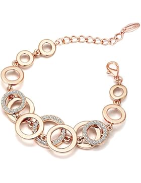 FANCYDELI Rosegold Damen Armband mit österreichischen Kristall Schmuck für Mama Mutter Freundin Frauen­