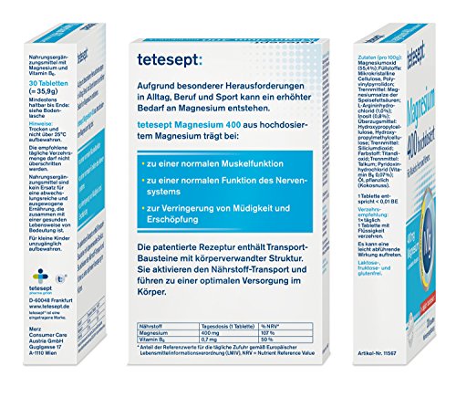 Tetesept Magnesium 400 Forte, 30er, 5er Pack (5 x 20 g)