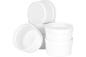 32ND Set di 6 pirottini in porcellana 32° in ceramica, diametro 9 cm, colore: bianco