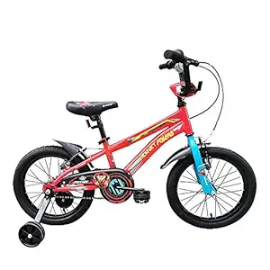 Firefox Bikes Flytron 16T Kids Light Weight Frame Cycle with Anti-Skid Pedal, BMX Handlebar, Non Toxic Paint, Power Brake, Seat Height Adjustment (Frame Size: 8.5 inch, 5-7 Years) Red