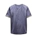 Produktbild URSING Herren Leinenhemd Casual Leinen und Baumwolle Kurzarm V-Ausschnitt T-Shirt Tops Bluse Tee Männer Freizeit & Business Urlaub Reise Hemden Kurzarmhemd Sommerhemd Freizeithemd (Grau,L)