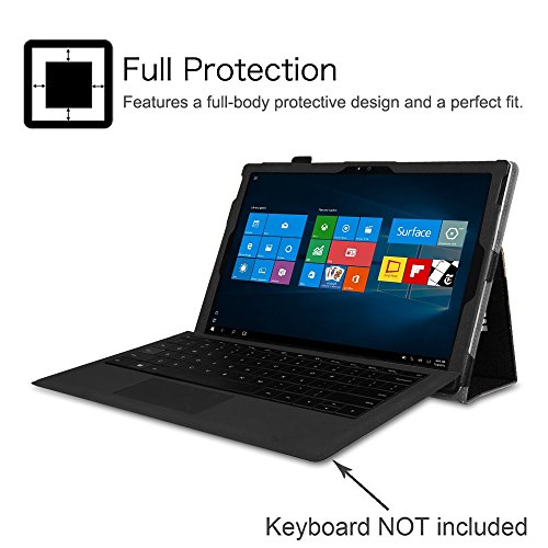 Fintie Microsoft Surface Pro 4 / Surface Pro 2017 Hülle Case – Hochwertige Kunstleder Slim Fit Stand Tasche Schutzhülle Etui Cover mit Stylus-Halterung für Microsoft Surface Pro 4 / Surface Pro 2017 (12,3 Zoll) Tablet-PC, Don’t Touch - 4