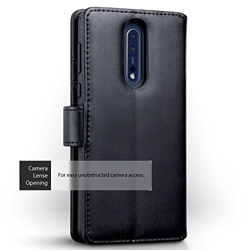 Nokia 8 Funda Cartera de aut ntico cuero tapa delantera con billetera para tarjetas adaptable en posicion horizontal - Negro oscuro reviews Nokia 8 Funda Cartera de aut ntico cuero tapa delantera con billetera para tarjetas adaptable en posicion horizontal - Negro oscuro