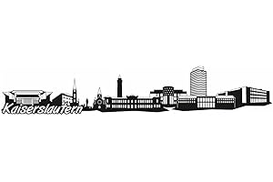 Samunshi® Kaiserslautern Skyline Wandtattoo Sticker Aufkleber Wandaufkleber City Gedruckt Kaiserslautern 120x22cm schwarz