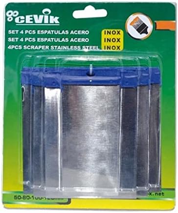 cevik ce-2240 – Hand Tool Set 4 Spatulas Masking 50/80/100/120 mm. Stainless Steel