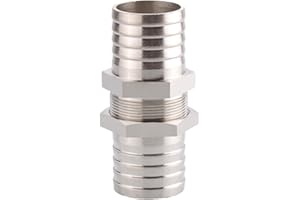 MOUMOUTEN Raccordo portagomma in ottone, giuntatrice per metalli, giuntatrice per metalli, giuntatrice per tubi flessibili, adattatore per aria, acqua e olio (argento da 25 mm)