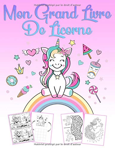 Télécharger Mon Grand Livre De Licorne: Un livre de jeu et un livre de coloriage merveilleux pour les filles de Livre PDF Gratuit