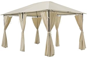 Hespéride - Cortinas para cenador Santorini Crudo - para Santorini 4 x 3 m