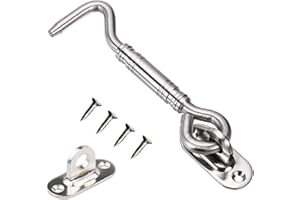 Longsing Gancio Finestra Gancio e Occhio Gancio e Gancio per Cabina per Carichi Pesanti in Acciaio Inossidabile per Tettoia, Cancello o Porta del Garage (100mm)