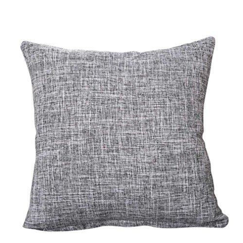 Nunubee Klassisch Einfarbig Baumwolle Leinen 45*45cm Dekorative Kissenbezüge Kissenbezug Kissenhülle, Grau
