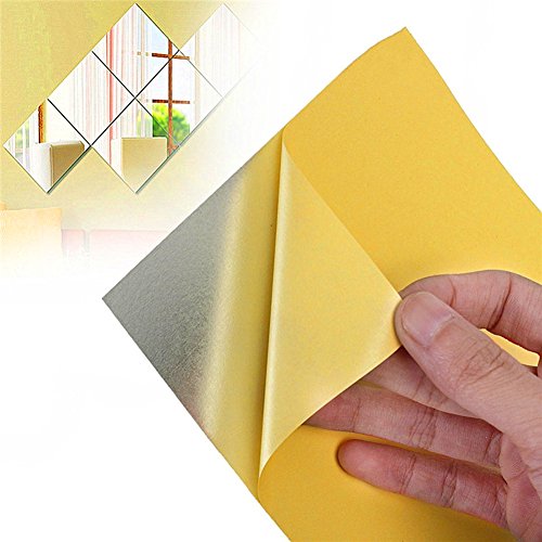 CHIC-CHIC 16PCS DIY Dekorative Spiegel Wandspiegel Spiegelfolie Fliesenspiegel Wanddekoration Spiegel-Oberflächen - 4