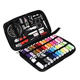 JUNING Set da Cucito con 90 Accessori，Portatile kit da cucito per principianti o