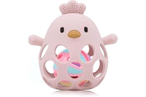 JoyJoyful Jouet Bebe 6 Mois, Jouet Hochet Dentition Bebe 1 an, Jeux d’Eveil Balle Sensorielle 0-6 Mois, Cadeau Naissance Fille et Garçon, Cadeau Enfant 0 3 6 9 12 Mois (Rose)