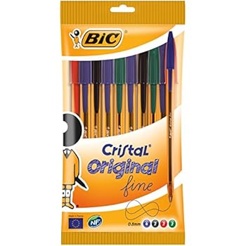 BIC 4Colori Original, Penne a Sfera a Scatto, Colorate, Punta Media (1 mm), Cancelleria Scuola e