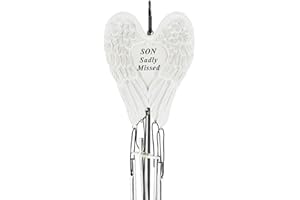 ANGRAVES Son Sadly Missed Guardian Angel Wings Graveside Memorial Wind Chime