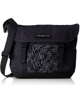 Tommy Hilfiger Herren Th Uptown Messenger W/Flap Business Tasche, Schwarz (Dark Grey Melange), 8x31x42 cm