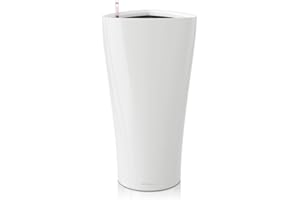 Lechuza – Pot de Fleurs d'Interieur – Premium Delta – Réserve d'Eau Intégrée – Coloris Blanc – 40 x 40 x 75 cm