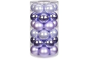 INGE-GLAS Inge Glas Weihnachtskugeln | Schöne Christbaumkugeln aus Glas | 30 Kugeln in Dose | Christbaumschmuck Weihnachtsbaumschmuck Weihnachtsbaumkugeln (Dreamy Lilac | lila Flieder Glanz/matt)