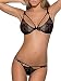 Produktbild Obsessive zartes Dessous-Set aus verlockendem Spitzen-BH und extravagantem Slip, schwarz, Gr. L/XL