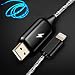 Produktbild H&J iPhone Ladegerät Blitzkabel, Fließende LED Leuchten iPhone Ladekabel 3,3 Ft USB A Zu Blitz Sync und Lade iPhone Kabel Für iPhone X/8/7/7 Plus/6 S/6 S Plus/6/6 Plus/5 S/5 C/,Blue