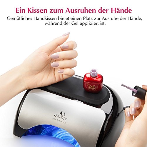 Nageltrockner USpicy 48W UV LED-Nagellampe Lichthärtungsgerät 10s Schnelltrocken Lüfter Ventilator für Nägel Nailart Drei Timer mit Sensor - 6