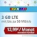 Produktbild discoSURF Internet-Flat 3 GB LTE [SIM, Micro-SIM und Nano-SIM] monatlich kündbar (3 GB LTE mit max. 50 MBit/s, 12,99 Euro/Monat ) O2-Netz