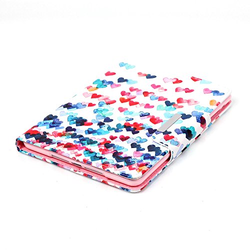iPad Mini Hülle, iPad Mini 2 Hülle, iPad Mini 3 Hülle,Ukayfe iPad Hülle Schutzhülle Etui Tasche für Apple iPad Mini 1/2/3 Smart Case Ledertasche Schutzhülle Hüllen Tasche Leder Hülle Ultra Slim Lederhülle Flip Case Etui mit Standfunktion für iPad Mini 1/2/3 mit 1x Schwarz Eingabestift (iPad Mini 1/2/3:Buntes Liebes Herz Muster) - 5