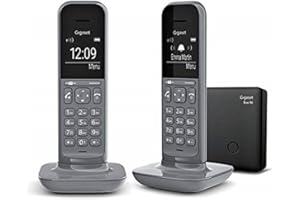 Gigaset CL390 Duo - Téléphone Fixe sans Fil au design Moderne avec Grand écran Rétro-Éclairé, fonctions Mains Libres et Blocage D'appels - 2 combinés - Gris Anthracite [Version Française]