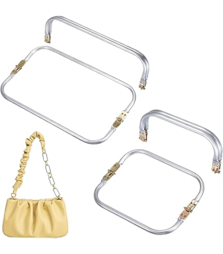 Kit Chiusure Per Borse Fai Da Te - 2 Cornici A Bacio In Alluminio Con Catena 120cm