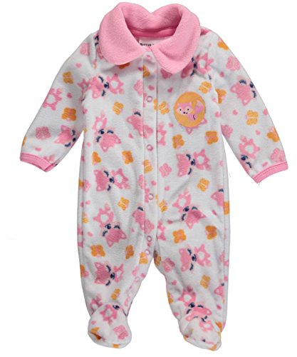 Buster Brown Baby Girls' "Fluffy Fox" Footed Coverall - pink, 3 - 6 months