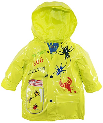Wippette Baby Boys Infant Waterproof Hooded Bug Collection Raincoat Jacket, Acid, 24 Months
