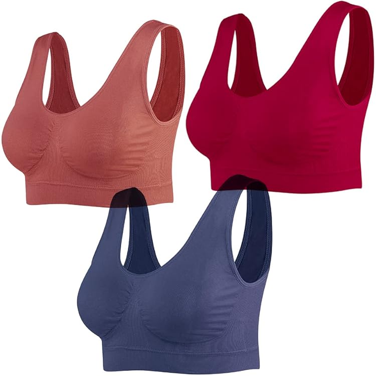 HBselect 4-pack volledige dekking draadloze bh's, zachte naadloze beha