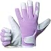 Produktbild gardenersdream Leder Garten-/Arbeitshandschuhe – Medium Komfortable passgenaue Premium Qualität Handschuhe – Ideal Geschenk für Männer, Frauen (Feminine/Damen) bei einem Jubiläum, Geburtstage oder Weihnachten, violett